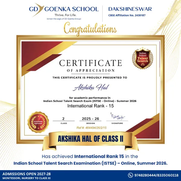 Celebrating Akshika’s Remarkable ISTSE Achievement!