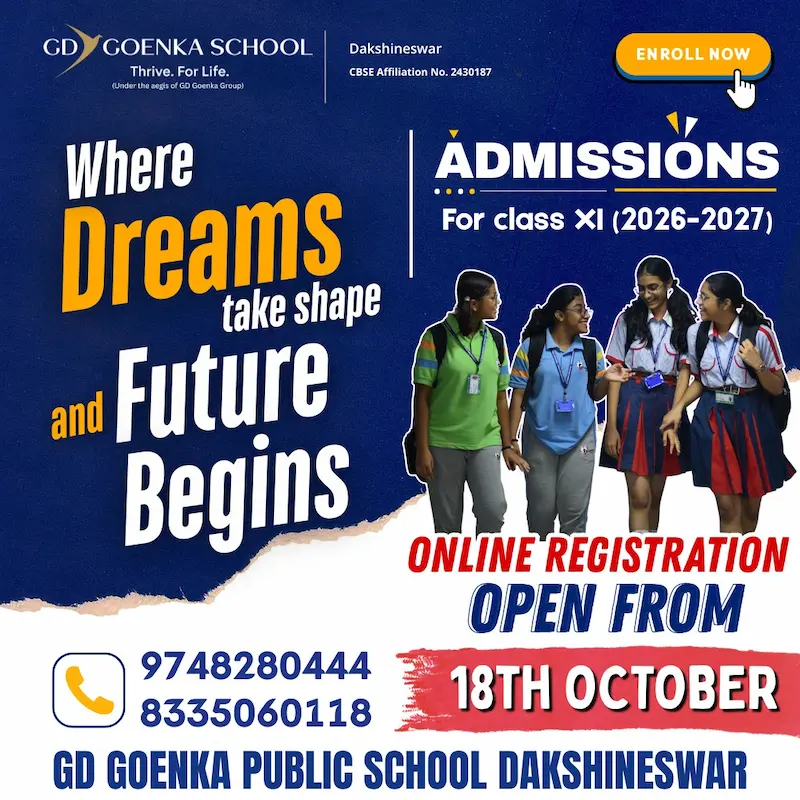 Admission open 2026-27 at GD Goenka Public School - CBSE school in North Kolkata